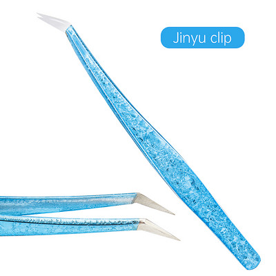 Pensetă pentru gene Floare de gheață Anti-statică din oțel inoxidabil Pensetă nemagnetică Altoire 3D Extensie artistică pentru gene Instrumente de machiaj