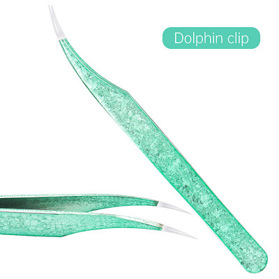 Pensetă pentru gene Floare de gheață Anti-statică din oțel inoxidabil Pensetă nemagnetică Altoire 3D Extensie artistică pentru gene Instrumente de machiaj