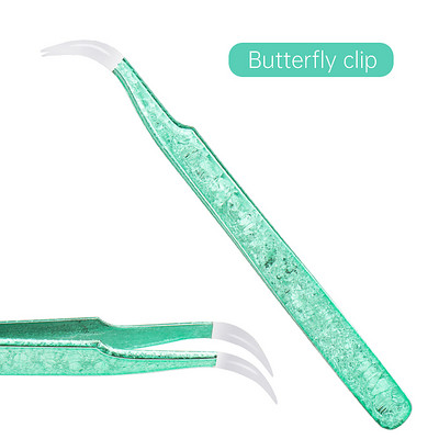 Pensetă pentru gene Floare de gheață Anti-statică din oțel inoxidabil Pensetă nemagnetică Altoire 3D Extensie artistică pentru gene Instrumente de machiaj