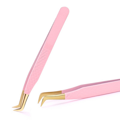 Pinceta za nadogradnju trepavica Nemagnetska pinceta od nehrđajućeg čelika, pinceta za obrve, 3D ventilator za volumen, antistatički, precizni alati za šminkanje