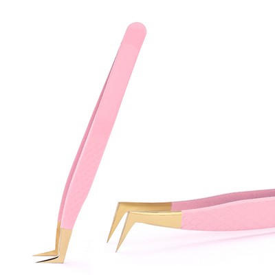 Pinceta za nadogradnju trepavica Nemagnetska pinceta od nehrđajućeg čelika, pinceta za obrve, 3D ventilator za volumen, antistatički, precizni alati za šminkanje