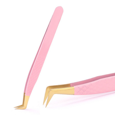 Pinceta za nadogradnju trepavica Nemagnetska pinceta od nehrđajućeg čelika, pinceta za obrve, 3D ventilator za volumen, antistatički, precizni alati za šminkanje