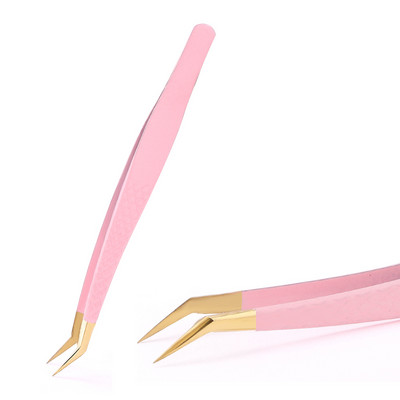 Pinceta za nadogradnju trepavica Nemagnetska pinceta od nehrđajućeg čelika, pinceta za obrve, 3D ventilator za volumen, antistatički, precizni alati za šminkanje