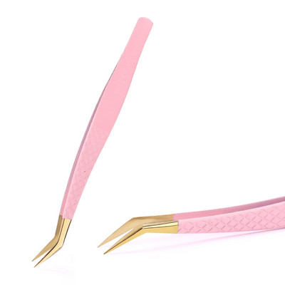 Pinceta za nadogradnju trepavica Nemagnetska pinceta od nehrđajućeg čelika, pinceta za obrve, 3D ventilator za volumen, antistatički, precizni alati za šminkanje