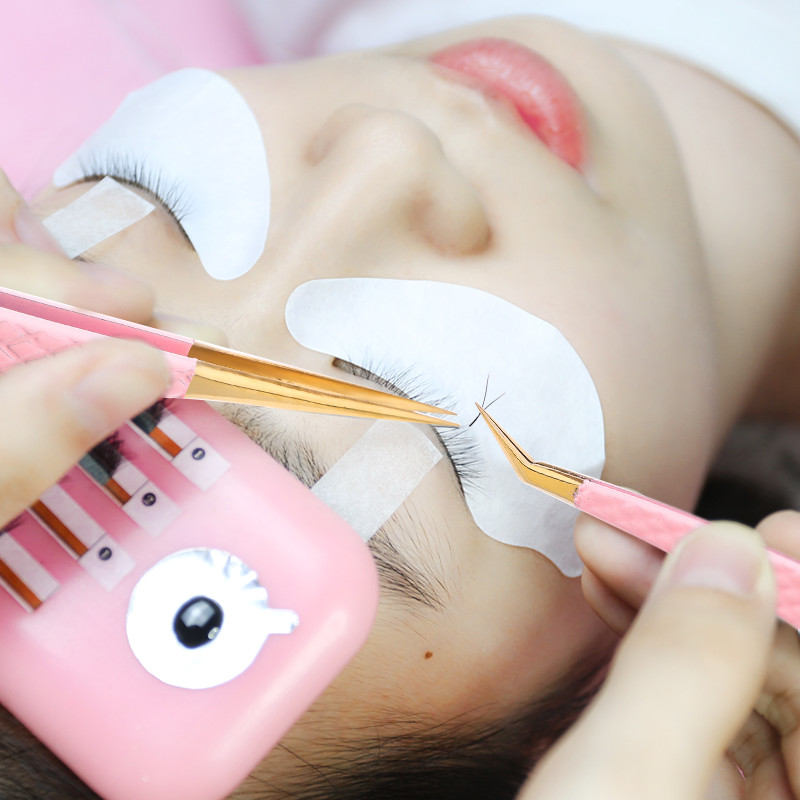 Pinceta za nadogradnju trepavica Nemagnetska pinceta od nehrđajućeg čelika, pinceta za obrve, 3D ventilator za volumen, antistatički, precizni alati za šminkanje