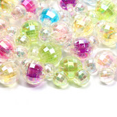 Ακρυλικές χάντρες 13x16 mm 20 τμχ Πολύχρωμες διαφανείς πλευρές κινουμένων σχεδίων τρισδιάστατες χάντρες με κεφαλές ποντικιού για κοσμήματα Αξεσουάρ DIY