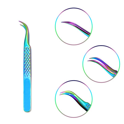 Τσιμπιδάκι βλεφαρίδων από ανοξείδωτο ατσάλι Professional για επέκταση βλεφαρίδων Χρυσό ντεκόρ Αντιστατικό τσιμπιδάκι φρυδιών Επέκταση βλεφαρίδων