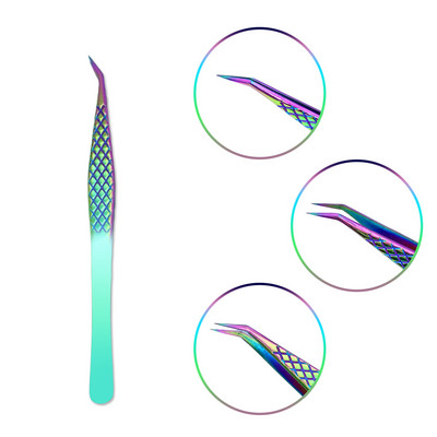 Τσιμπιδάκι βλεφαρίδων από ανοξείδωτο ατσάλι Professional για επέκταση βλεφαρίδων Χρυσό ντεκόρ Αντιστατικό τσιμπιδάκι φρυδιών Επέκταση βλεφαρίδων