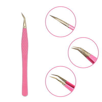 Τσιμπιδάκι βλεφαρίδων από ανοξείδωτο ατσάλι Professional για επέκταση βλεφαρίδων Χρυσό ντεκόρ Αντιστατικό τσιμπιδάκι φρυδιών Επέκταση βλεφαρίδων