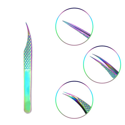 Τσιμπιδάκι βλεφαρίδων από ανοξείδωτο ατσάλι Professional για επέκταση βλεφαρίδων Χρυσό ντεκόρ Αντιστατικό τσιμπιδάκι φρυδιών Επέκταση βλεφαρίδων