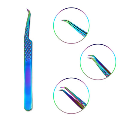 Τσιμπιδάκι βλεφαρίδων από ανοξείδωτο ατσάλι Professional για επέκταση βλεφαρίδων Χρυσό ντεκόρ Αντιστατικό τσιμπιδάκι φρυδιών Επέκταση βλεφαρίδων