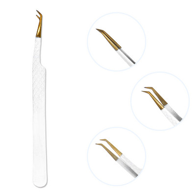 Τσιμπιδάκι βλεφαρίδων από ανοξείδωτο ατσάλι Professional για επέκταση βλεφαρίδων Χρυσό ντεκόρ Αντιστατικό τσιμπιδάκι φρυδιών Επέκταση βλεφαρίδων