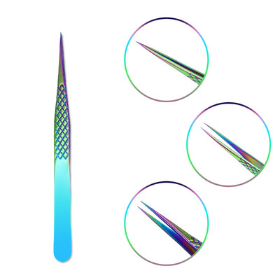 Τσιμπιδάκι βλεφαρίδων από ανοξείδωτο ατσάλι Professional για επέκταση βλεφαρίδων Χρυσό ντεκόρ Αντιστατικό τσιμπιδάκι φρυδιών Επέκταση βλεφαρίδων