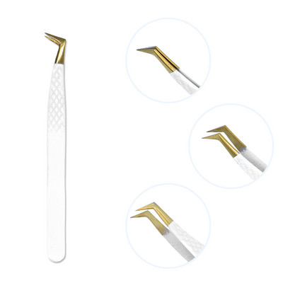 Τσιμπιδάκι βλεφαρίδων από ανοξείδωτο ατσάλι Professional για επέκταση βλεφαρίδων Χρυσό ντεκόρ Αντιστατικό τσιμπιδάκι φρυδιών Επέκταση βλεφαρίδων