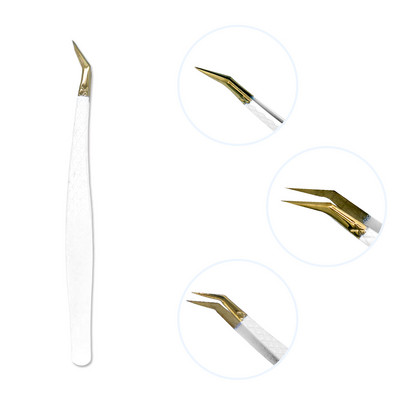 Τσιμπιδάκι βλεφαρίδων από ανοξείδωτο ατσάλι Professional για επέκταση βλεφαρίδων Χρυσό ντεκόρ Αντιστατικό τσιμπιδάκι φρυδιών Επέκταση βλεφαρίδων