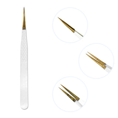 Τσιμπιδάκι βλεφαρίδων από ανοξείδωτο ατσάλι Professional για επέκταση βλεφαρίδων Χρυσό ντεκόρ Αντιστατικό τσιμπιδάκι φρυδιών Επέκταση βλεφαρίδων