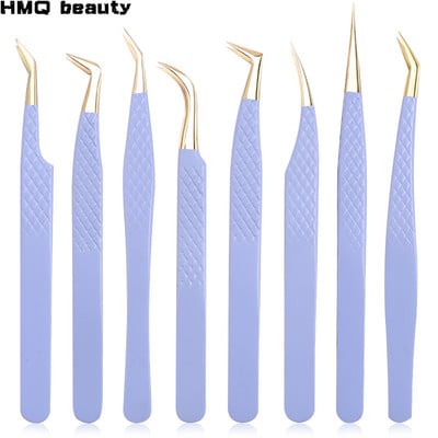 Pensetă pentru extensie de gene, 1 buc. Pensetă de machiaj, din oțel inoxidabil, non-magnetică, antistatică, cu volum, cu precizie 3D