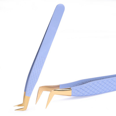 Pensetă pentru extensie de gene, 1 buc. Pensetă de machiaj, din oțel inoxidabil, non-magnetică, antistatică, cu volum, cu precizie 3D