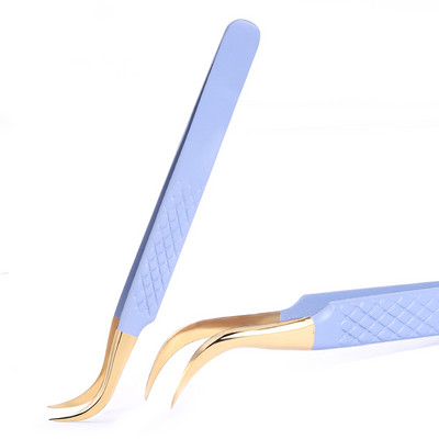 Pensetă pentru extensie de gene, 1 buc. Pensetă de machiaj, din oțel inoxidabil, non-magnetică, antistatică, cu volum, cu precizie 3D