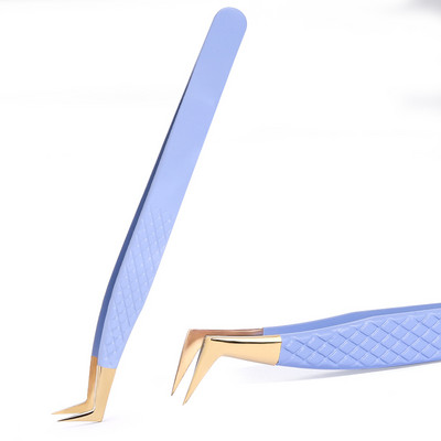 Pensetă pentru extensie de gene, 1 buc. Pensetă de machiaj, din oțel inoxidabil, non-magnetică, antistatică, cu volum, cu precizie 3D