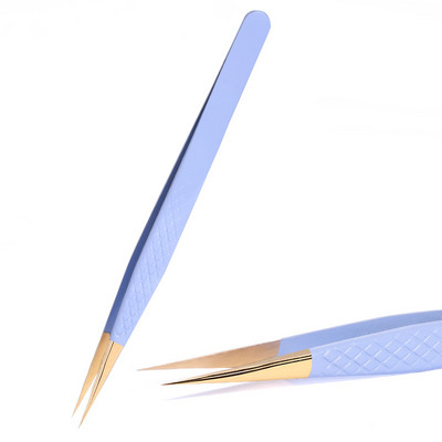 Pensetă pentru extensie de gene, 1 buc. Pensetă de machiaj, din oțel inoxidabil, non-magnetică, antistatică, cu volum, cu precizie 3D