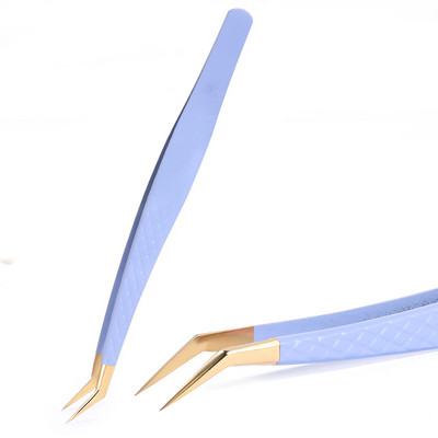 Pensetă pentru extensie de gene, 1 buc. Pensetă de machiaj, din oțel inoxidabil, non-magnetică, antistatică, cu volum, cu precizie 3D