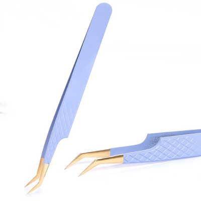 Pensetă pentru extensie de gene, 1 buc. Pensetă de machiaj, din oțel inoxidabil, non-magnetică, antistatică, cu volum, cu precizie 3D