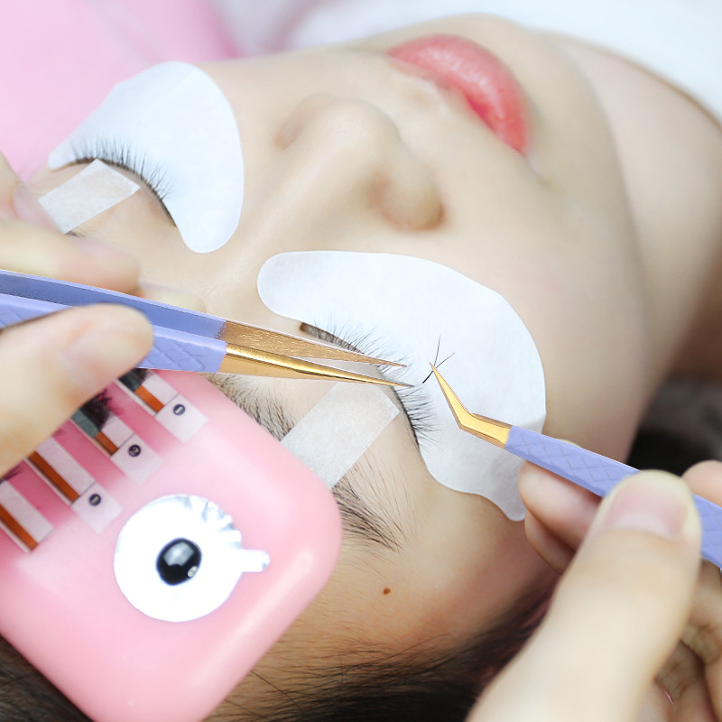 Pensetă pentru extensie de gene, 1 buc. Pensetă de machiaj, din oțel inoxidabil, non-magnetică, antistatică, cu volum, cu precizie 3D