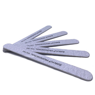 10 τεμ./παρτίδα Γκρι ξύλινα νύχια Λίμα λείανσης Επαγγελματικά αξεσουάρ 100/180 Grit Lime A Ongle Manicure Pedicure Washable Art Tools