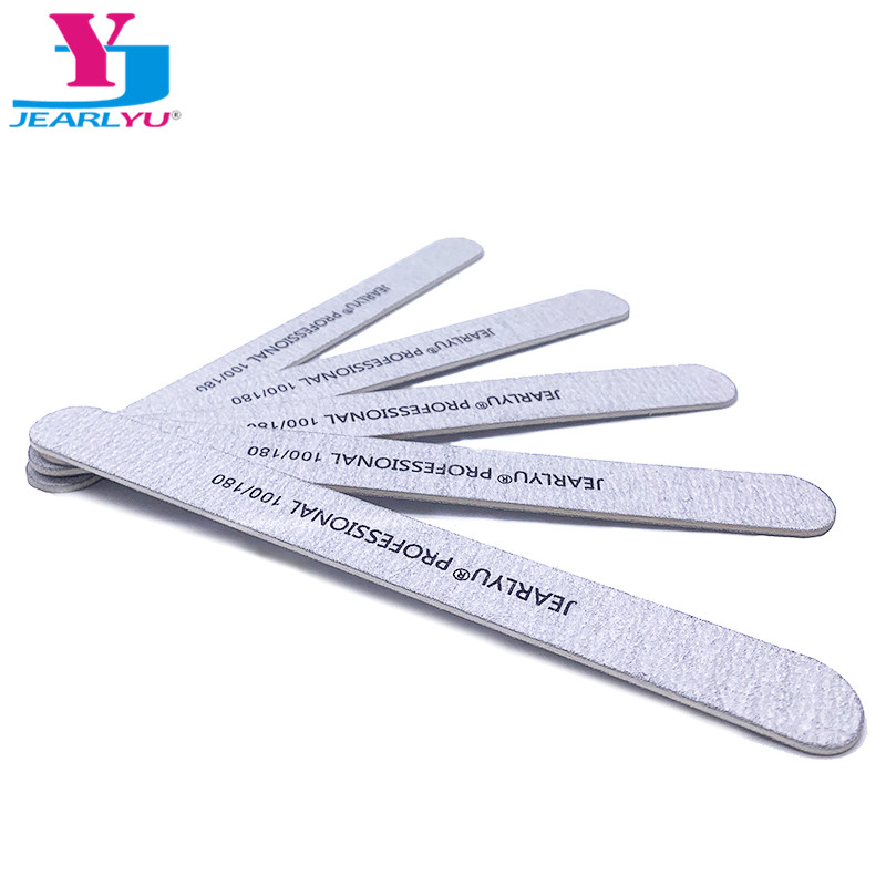 10 τεμ./παρτίδα Γκρι ξύλινα νύχια Λίμα λείανσης Επαγγελματικά αξεσουάρ 100/180 Grit Lime A Ongle Manicure Pedicure Washable Art Tools