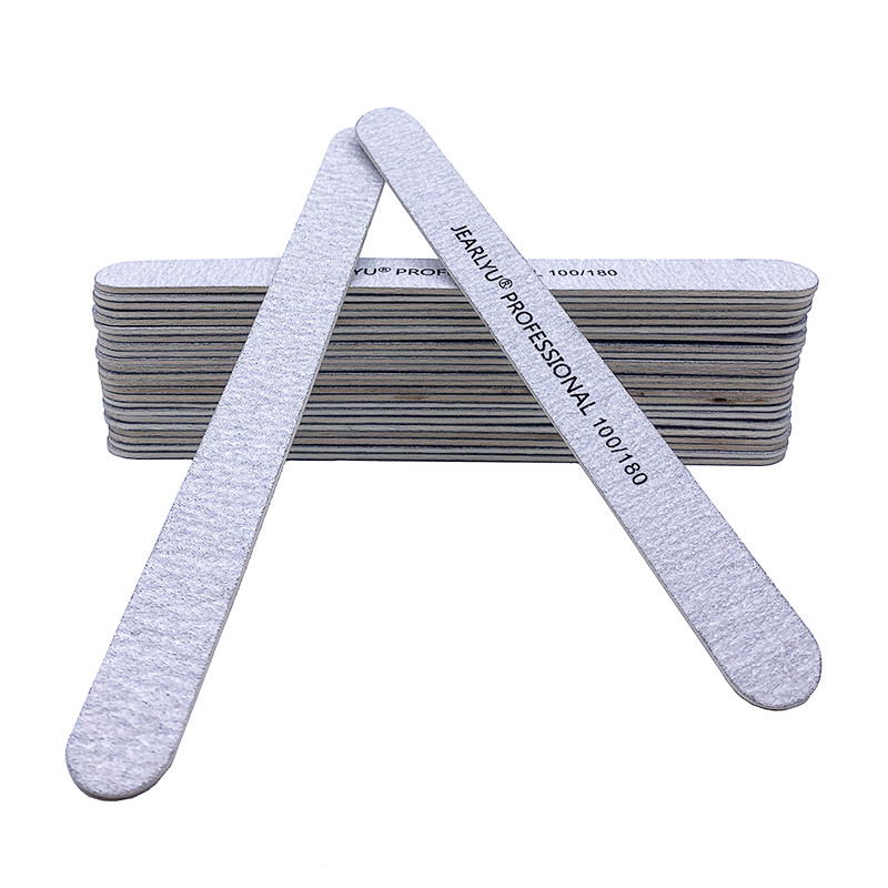 10 τεμ./παρτίδα Γκρι ξύλινα νύχια Λίμα λείανσης Επαγγελματικά αξεσουάρ 100/180 Grit Lime A Ongle Manicure Pedicure Washable Art Tools