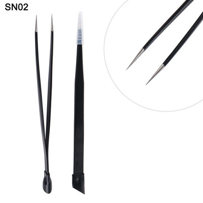 Επαγγελματικό τσιμπιδάκι νυχιών με δύο κεφαλές Αιχμηρό ίσιο τσιμπιδάκι σιλικόνης για διακόσμηση με αυτοκόλλητα Εργαλεία μανικιούρ BESN01-02