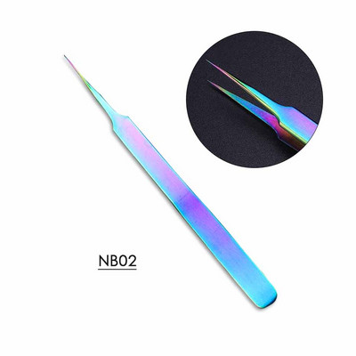 Επαγγελματικό τσιμπιδάκι νυχιών με δύο κεφαλές Αιχμηρό ίσιο τσιμπιδάκι σιλικόνης για διακόσμηση με αυτοκόλλητα Εργαλεία μανικιούρ BESN01-02