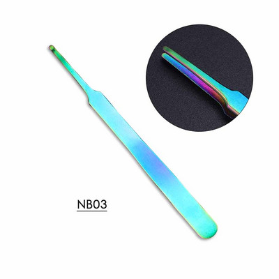 Επαγγελματικό τσιμπιδάκι νυχιών με δύο κεφαλές Αιχμηρό ίσιο τσιμπιδάκι σιλικόνης για διακόσμηση με αυτοκόλλητα Εργαλεία μανικιούρ BESN01-02