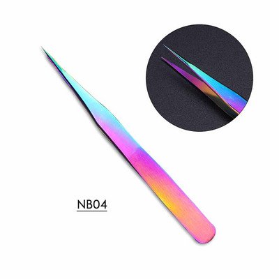 Επαγγελματικό τσιμπιδάκι νυχιών με δύο κεφαλές Αιχμηρό ίσιο τσιμπιδάκι σιλικόνης για διακόσμηση με αυτοκόλλητα Εργαλεία μανικιούρ BESN01-02