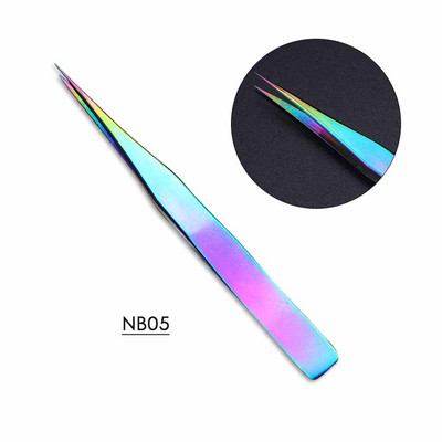 Επαγγελματικό τσιμπιδάκι νυχιών με δύο κεφαλές Αιχμηρό ίσιο τσιμπιδάκι σιλικόνης για διακόσμηση με αυτοκόλλητα Εργαλεία μανικιούρ BESN01-02