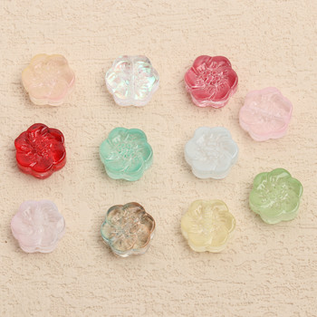 20 τεμ./παρτίδα Χονδρική πώληση πολλαπλών χρωμάτων σε σχήμα λουλουδιών Χάντρες φωτιστικών Γυάλινες χάντρες για κοσμήματα Κατασκευή DIY Γούρια Βραχιόλι Δώρο για γυναίκες
