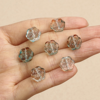 20pcs/lot Veleprodajne višebojne Lampwork perle u obliku cvijeća Staklene perle za izradu nakita DIY Charms Narukvica Poklon za žene