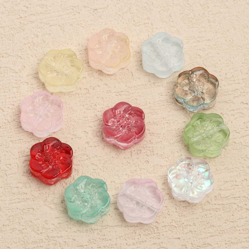 20pcs/lot Veleprodajne višebojne Lampwork perle u obliku cvijeća Staklene perle za izradu nakita DIY Charms Narukvica Poklon za žene