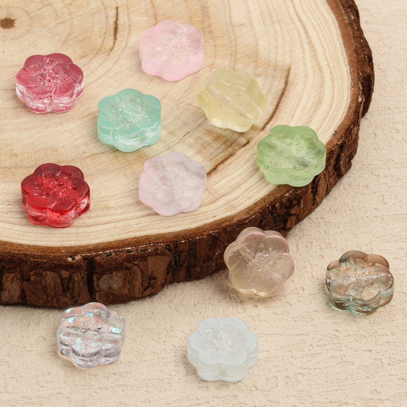 20pcs/lot Veleprodajne višebojne Lampwork perle u obliku cvijeća Staklene perle za izradu nakita DIY Charms Narukvica Poklon za žene