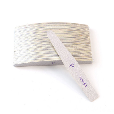 10Pcs/Lot Wood Chip Nail File 100/180 Professional Emery Board Buffer Μανικιούρ Γκρι διπλής όψεως Ξύλινα Buffers για πεντικιούρ