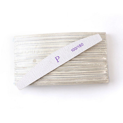 10Pcs/Lot Wood Chip Nail File 100/180 Professional Emery Board Buffer Μανικιούρ Γκρι διπλής όψεως Ξύλινα Buffers για πεντικιούρ