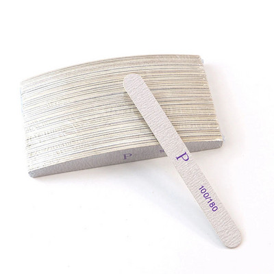 10Pcs/Lot Wood Chip Nail File 100/180 Professional Emery Board Buffer Μανικιούρ Γκρι διπλής όψεως Ξύλινα Buffers για πεντικιούρ