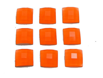 100 Μικτό Νέον Χρώμα Flatback Ακρυλικό Τετράγωνο Πολύτιμοι λίθοι 10X10mm Χωρίς Τρύπα