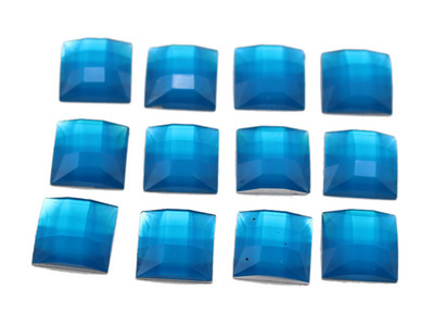 100 Μικτό Νέον Χρώμα Flatback Ακρυλικό Τετράγωνο Πολύτιμοι λίθοι 10X10mm Χωρίς Τρύπα