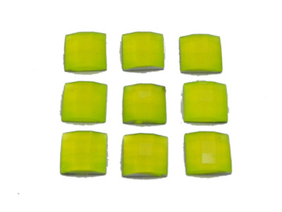 100 Μικτό Νέον Χρώμα Flatback Ακρυλικό Τετράγωνο Πολύτιμοι λίθοι 10X10mm Χωρίς Τρύπα