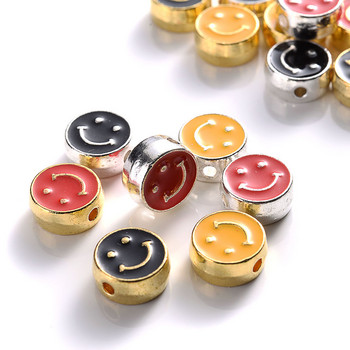 10 τμχ 8mm Χρώμα σμάλτο Smiley Face Στρογγυλές χάντρες Diy For Jewelry Making Βραχιόλι Κολιέ Smiley Beads Αξεσουάρ Charm