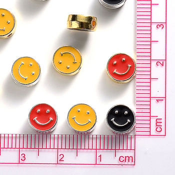 10 τμχ 8mm Χρώμα σμάλτο Smiley Face Στρογγυλές χάντρες Diy For Jewelry Making Βραχιόλι Κολιέ Smiley Beads Αξεσουάρ Charm