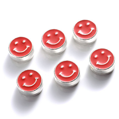 10 tk 8 mm värvi email Smiley Face ümmargused helmed ise ehete tegemiseks käevõru kaelakee naerupära helmed tarvikud võlu