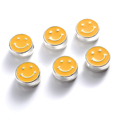 10 tk 8 mm värvi email Smiley Face ümmargused helmed ise ehete tegemiseks käevõru kaelakee naerupära helmed tarvikud võlu